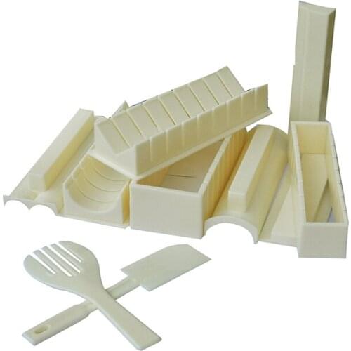 10 Pcs DIY Sushi Maker Set Sushi Making Tools Japanese Rice Ball Mold Sushi Roll Mould Multifunctional Kitchen Cooking Tools