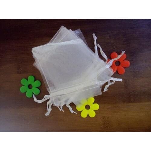 100pcs 11*16cm White Organza Gift Bag Jewelry Packaging Display Bags Drawstring Pouch For Bracelets/necklace/wed Mini Yarn Bag