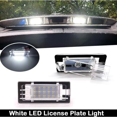 2Pcs For Renault Espace Scenic Laguna Fluence Captur Modus For Dacia Duster Lodgy Logan White LED License Number Plate Light