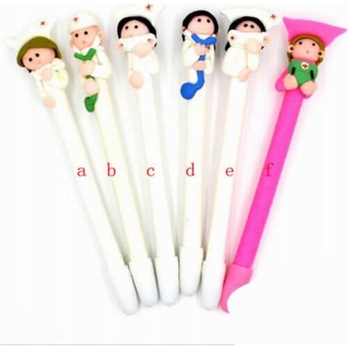 300PCS Nurse Appearance Ballpoint Pen 0.5mm Pen Tip Black Refill School Student Stationery Office Writing Pen Gift Pen