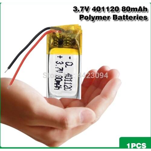 401120 Li-ion Polymer Battery 3.7v 80mah Rechargeable Batteries CE FCC ROHS Quality Certification Safe Power Supply