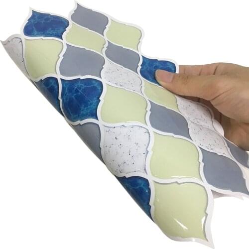 5-pieces/pack Reusable waterproof gel 3d bathroom wall tile stickers self adhesive backsplash tiles 250*250mm