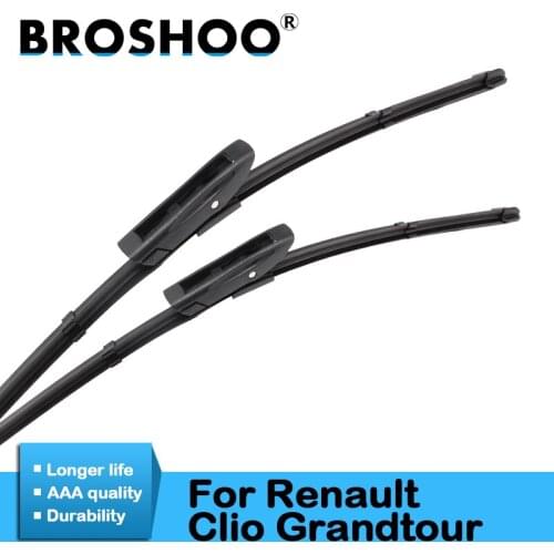 BROSHOO Car Windscreen Wiper Blades Rubber For Renault Clio Grandtour ,2007 2008 2009 2010 2011 2012 2013 2014 2015 2016 2017