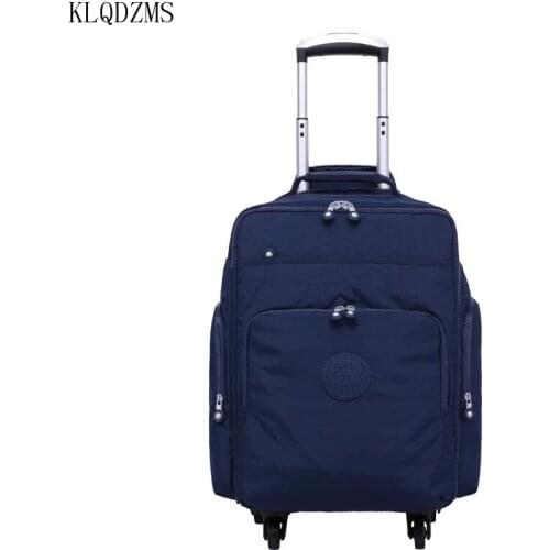 KLQDZMS 16inch Men Oxford Travel trolley Luggage Bags Wheeled Women Rolling Luggage Business Carry On suitcase