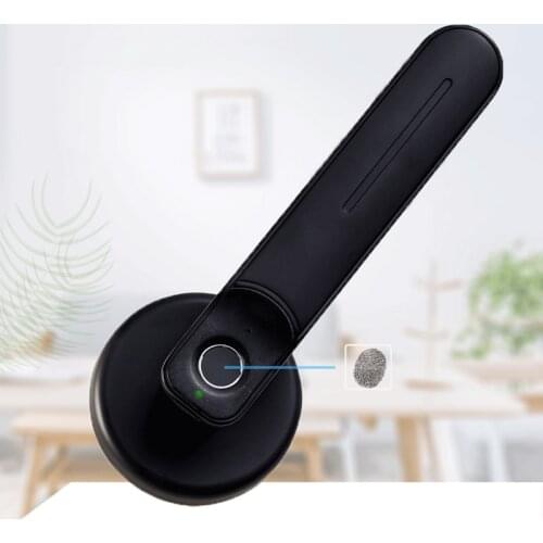 Fingerprint door lock, key, bedroom wooden door smart door lock, home office with key electronic handle fingerprint lock