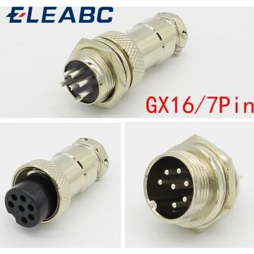 1set GX16 7 Pin Male & Female Diameter 16mm Wire Panel Connector L73 GX16 Circular Connector Aviation Socket Plug