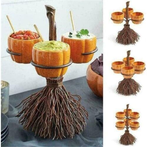 Halloween Pumpkin Snack Bowl Rack Candy Basket Storage Basket Halloween Table Kitchen Party Decoration Dessert Holder Organizer