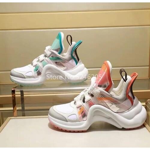 Ultra Fashion Breathable PVC And Leather Archlight New Colors Lace Up Trainers Brand Designer Women Sneaker Size 40