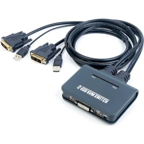 USB DVI KVM Switch 2-port USB DVI cable KVM Switch 1080P DVI USB KVM Switch Switcher mouse&keyboard,monitor sharing with USB DVI
