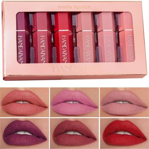 6-piece Lip Gloss Set Non-stick Exquisite Matte Lipstick For Office Dating Shopping Summer Parties With Friends