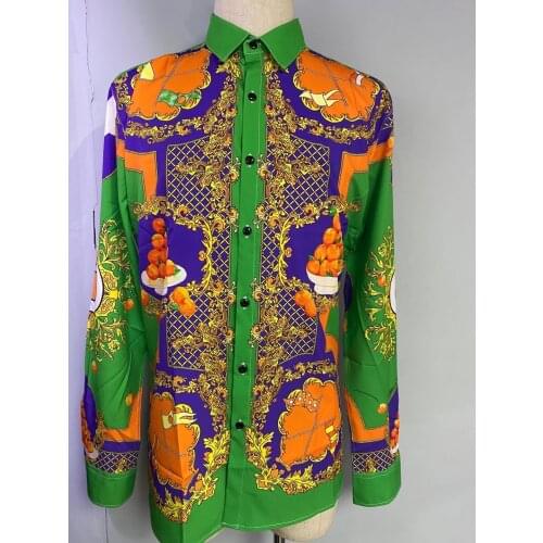 NK40021Fashion Mens Shirts 2021 Runway Luxury famous Brand European Design party style Mens Clothing