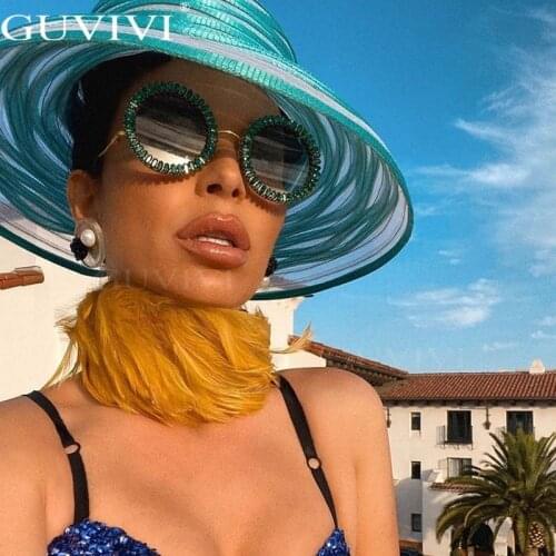 2021 New Round Diamond Sunglasses Women Luxury Crystal Eyeglasses Classic Retro Fashion Men Brand Designer Glasses Eyewear UV400