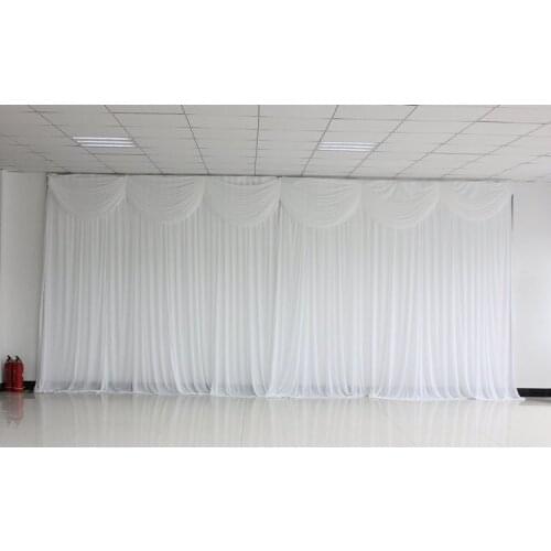 New fashion White Popular Custom Made Color Wedding Backdrops 20ft (w) x 10ft (h) for wedding decoration