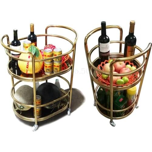 Hotel 4S shop wine cart KTV mobile dining car round service cart stainless steel tea cart