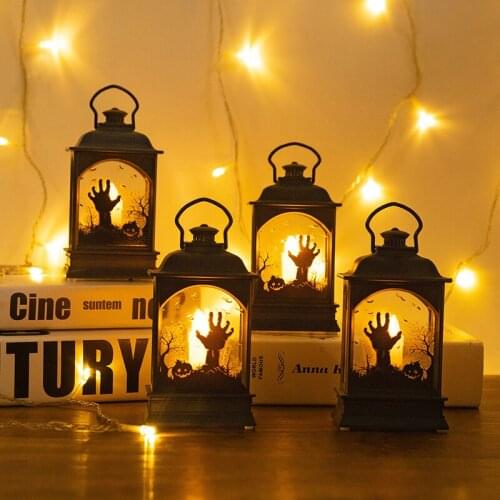 Halloween Hanging Lantern Fireplace Light Portable Risk Free Festival Ornament Lamp For Home Office B1