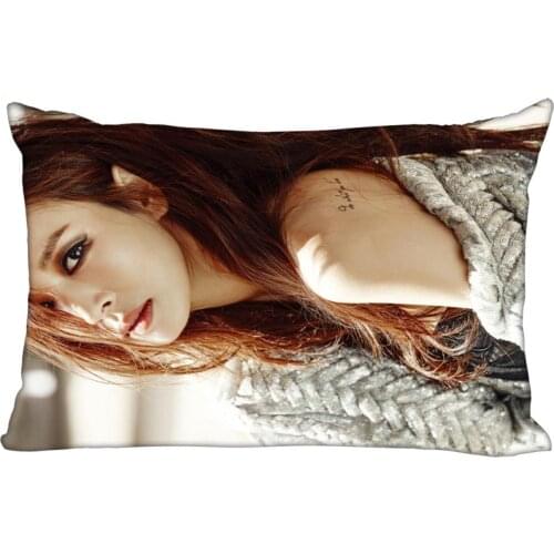 Hot Korea-Pop Custom Kim So yeon Satin Pillowcase 35x45cm (one side) Printed Zipper Silk PillowCover Custom Logo gift