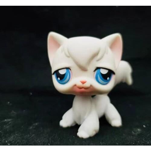 Rare pet shop toys stands short hair cat original kitten husky dog cute animal old collection figures magnetic christmas gift