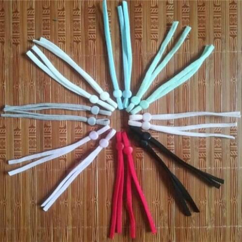 10 Piece Adjustable Mask Lanyard Mask Strap Soft Elastic Band Rubber Cord Earmuff Rope with Buckle Stretchy Sewing Mask Supplies