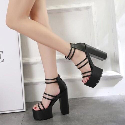 Platform Sandals Peep Toe Heels 14cm Womens Sandals Summer Shoes Woman Sandel White High Heels Sandals for Women Wedding Shoes