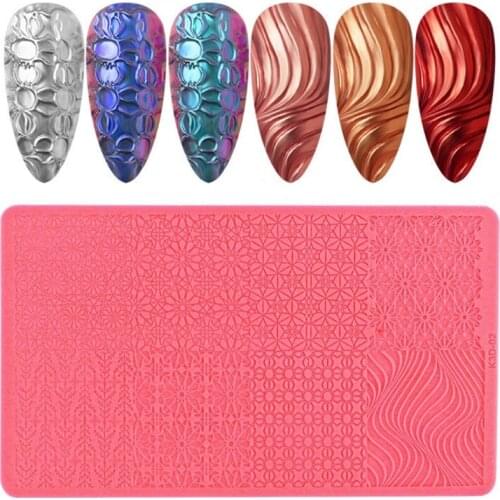 Nail Art Silicone Printing Template Nail Mold 3D Sculpture Mould Nail Decoration DIY Nail Art Painting Carved Flowers Design
