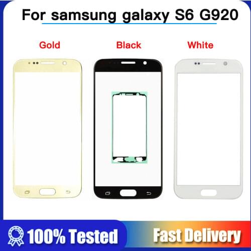 Replacement Outer Glass For samsung galaxy S6 G920 G920F Touch Screen Front Glass Outer Lens with Adhesive for For samsung S6