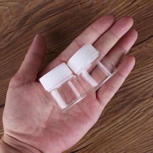 3pcs 20ml 37*40mm Glass Bottles with White Plastic Caps Candy bottles Spice Jars Glass vessels Potion bottles DIY Craft