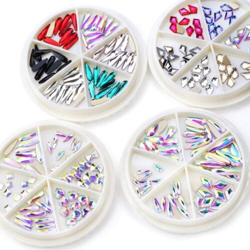 Swarovsky Flat back Glass Nail Rhinestones Diamond Teardrop Rhombus Crystals Stones Shiny Starry Gems Manicure Nails Art Decora