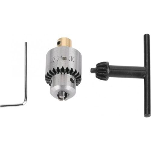 Micro 0.3-4mm JTO Taper Mounted Drill Chuck and Wrench with Chuck Key for Lathe Electric Drill