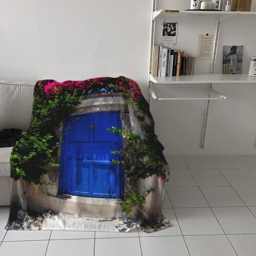 Bedroom Warm Blankets Gate Blue Wreath Sofa Throw Blankets Childrens Baby Soft Blankets Airplane Portable Blanket