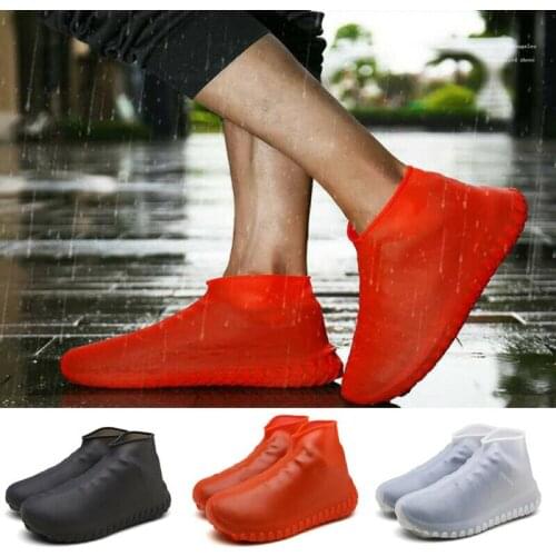 Outdoor Latex Shoe Cover Silicone Rain Waterproof Boots Cover Elastic Overshoes Slip-resistant Reusable Men Women Rain Cover