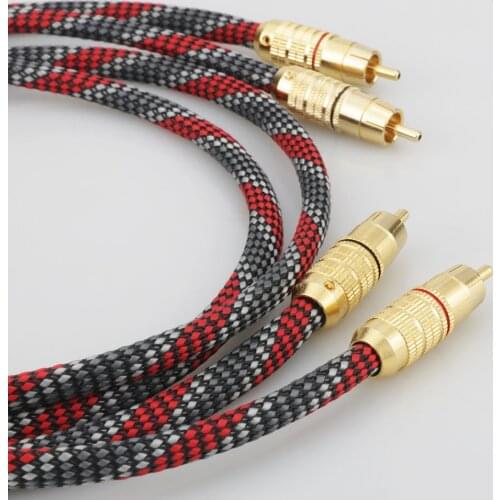 High Quality Audiocrast OFC Copper Fully shielding Analogue Audio Cable Phono RCA Interconnect Cable 2RCA-2RCA signal cable