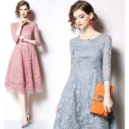 Women Sexy Long Lace Dresses OL Elegant Crochet Floral Eyelashed Irregular High Low Hem Cutout Maxi Casual Work Party Clothing