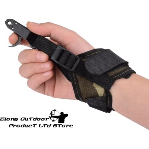 1 Pack Camo Release Aid Trigger Caliper Compound Bow Adjustable Strap Shooting Wrist Band Archery Bow Free Shipping