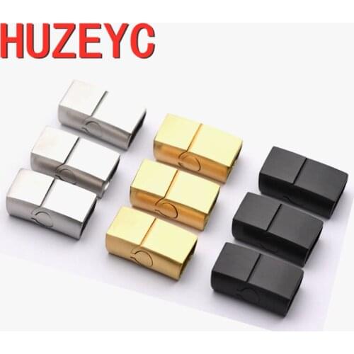 2pcs Stainless Steel Magnetic Clasps Hole 8*5mm 12*6mm Leather Cord Bracelet Magnet Lace Clasps for Jewelry Making Accessories
