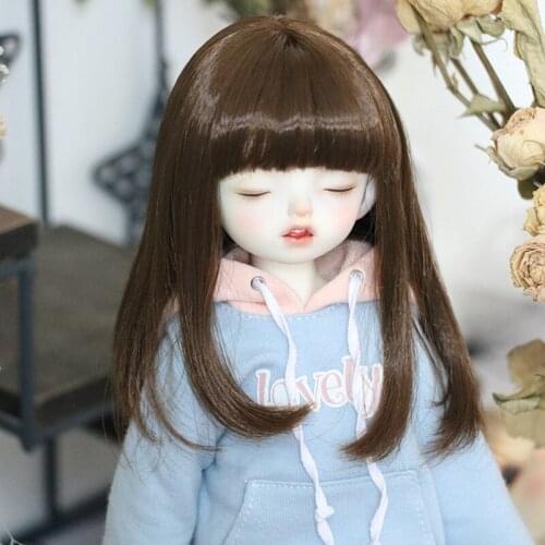 2020 New Arrival 1/3 1/4 1/6 Bjd SD Wig Dark Brown Straight Hair Wire BJD Wig For BJD Doll