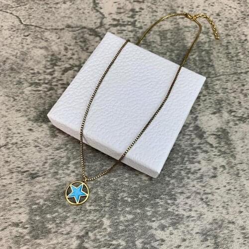 2021Brand Fashion Jewelry Women Vintage Thick Chain Black White Cross Gold Color Long Chain Necklace Party Fine Fashion Jewelry