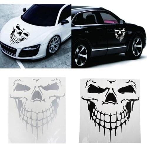 50LC Big Size Skull Head Car Sticker Engine Hood Door Window Car styling Reflective Decals