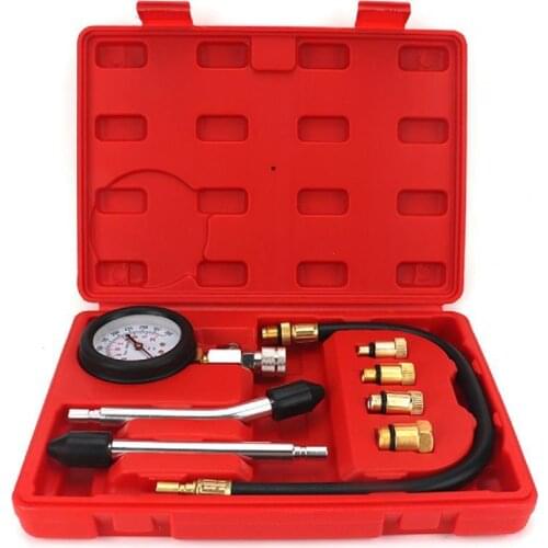 8Pcs/Set Professional Universal Multifunctional Car Motor Engine Cylinder Pressure Compression Tester Gauge Tool Car Accessories