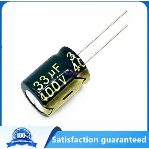 2pcs/lot 33UF high frequency low impedance 400V 33UF aluminum electrolytic capacitor size 13*18 T28 400V33UF 20