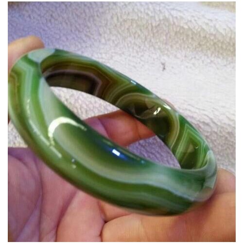Free shipping Beautiful Chinese green mix manao Natural Jade stone Bangle Bracelet