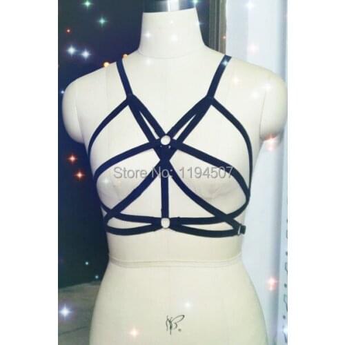 Free Shipping 2018 new fashion of steel tube dance costumes, sexy black wire harness body cage O0074