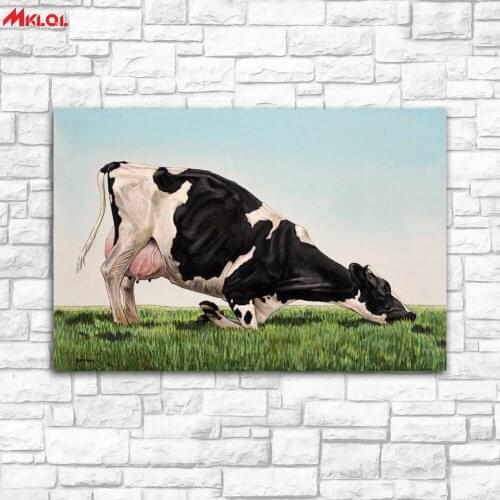 Large Wall Art, Cow , Restaurant study Bedroom Decor Wall oil Painting Print Nice wall picture for living room no frame