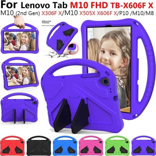 For Lenovo Tab M10 X306 M10 FHD Plus TB-X606F M10 TB-X505F TB-X605F P10 Case EVA Foam Kids Safe Shockproof Stand Tablet Cover