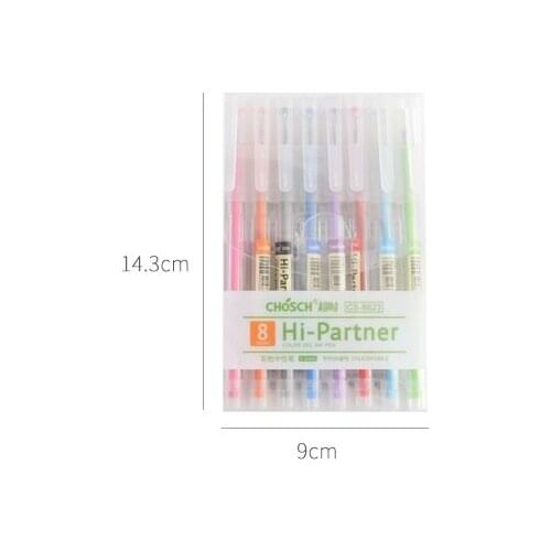 Gel Hi color partner 8 ink pen ballpoint Multi colors set pens for writing Stationery items Office School supplies