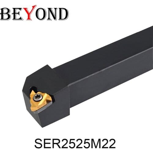 BEYOND SER SER2525M22 SEL2525M22 External thread tool holder Carbide inserts CNC 25mm Lathe Turning Tools Lathe Cutter 22ER N60