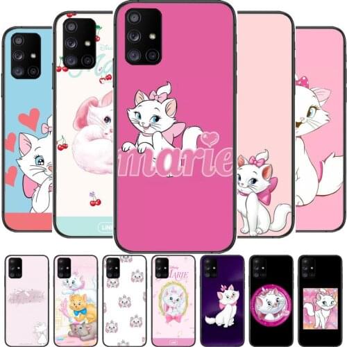 Disney cat Phone Case Hull For Samsung Galaxy A50 A51 A20 A71 A70 A40 A30 A31 A80 E 5G S Black Shell Art Cell Cove