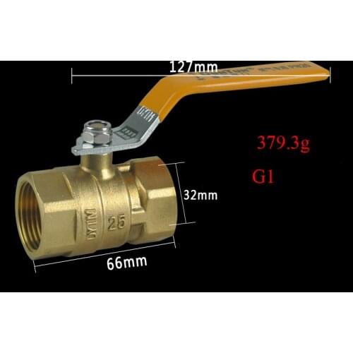 G1" Full copper thickening Female long handle Valve Balls of gas fuel gas switch water pipe Valve Balls