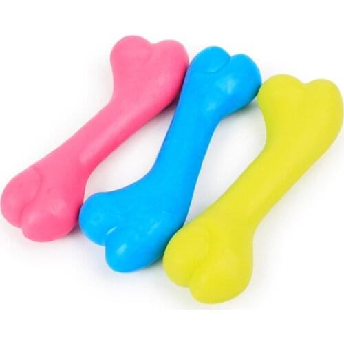 Candy Safe Rubber Bone Resistance To Bite Chew Toys For Dog Pets Cat Chihuahua Playing 12*2 CM