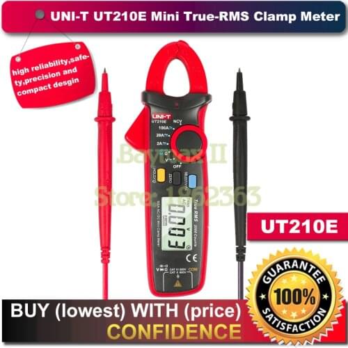 UNI-T UT210E True RMS AC/DC Current/Voltage Mini Clamp Meters with Capacitance,Resistance Measurement