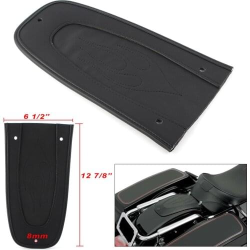 Motorbike Drag Black Flame Stitch Leather Rear Fender Bib For Harley Touring FLHR FLHT FLTR FLHX 1997-2017